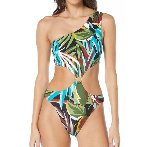 Vince Camuto Other - NWT Vince Camuto Womens Tropical Print One Shoulder One-Piece Swimsuit Size 14